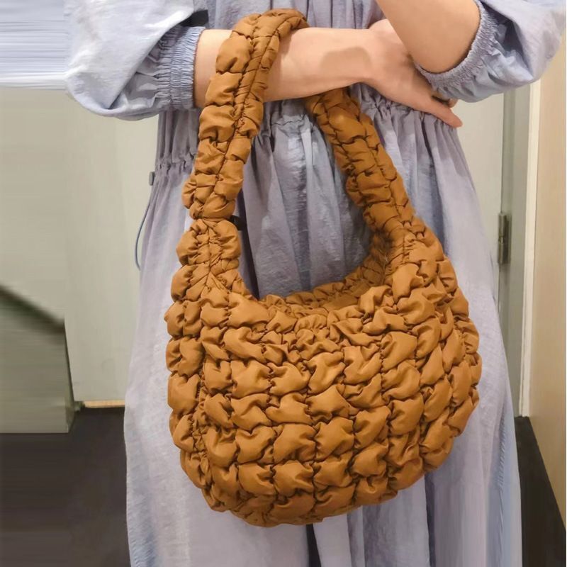 Nylon Handbag Hobos Shoulder Bags Padded Small Tote Bag Colorful Shopper Purses
