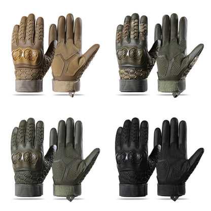 Tactical gloves with wear-resistant and anti slip hard shell for cycling