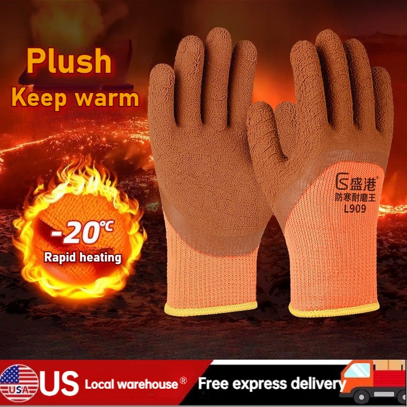 10 pairs Large cold-proof, warm, thickened, non-slip, wear-resistant foam gloves