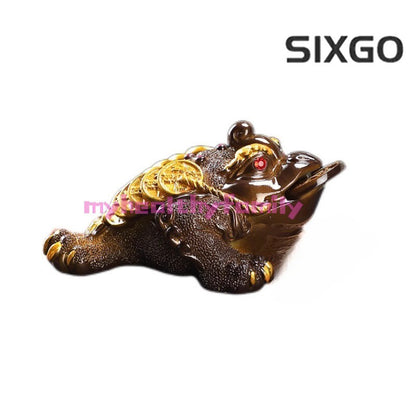 Color Changing Tea Pet Golden Toad Attracting Wealth Tea Play Tea Accessories