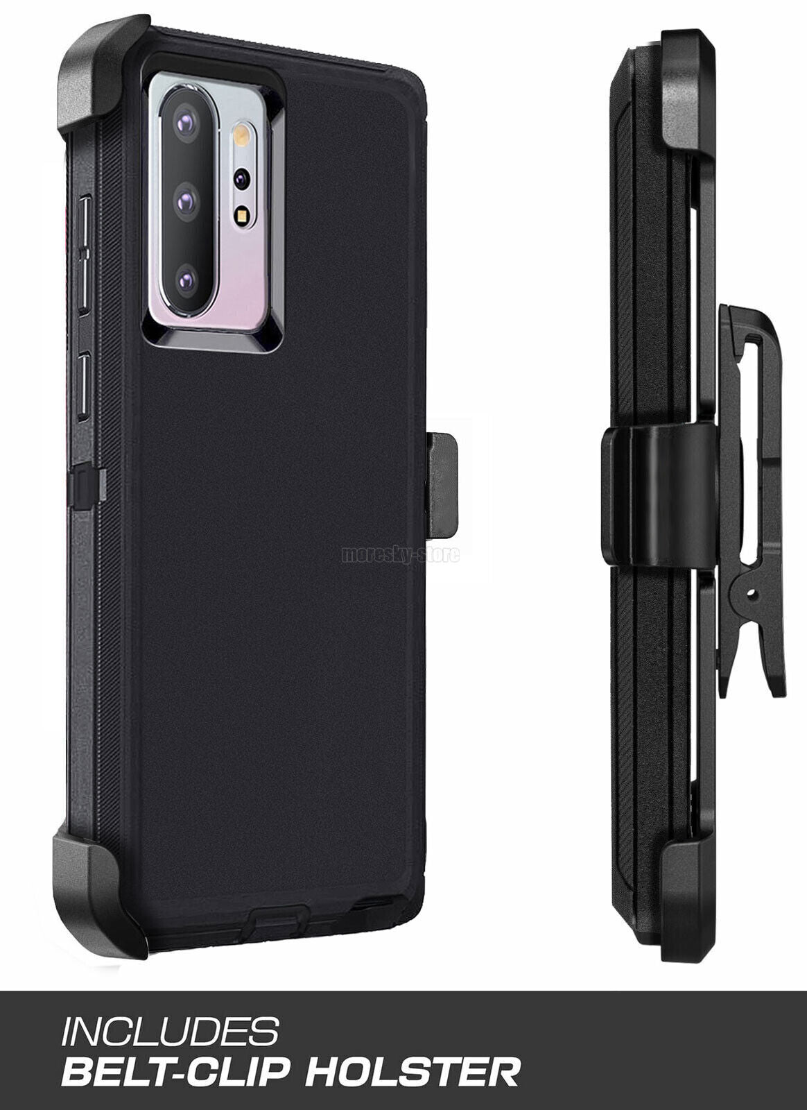 For Samsung Galaxy Note10 Plus Heavy Duty Rugged Hard Soft Case / Clip Holster