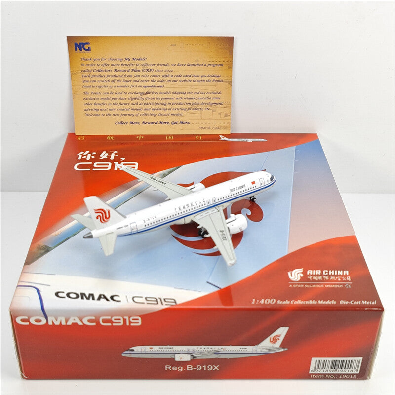 1:400 NG Models Air China COMAC C919 B-919X Launch Livery Diecast Aircraft Model