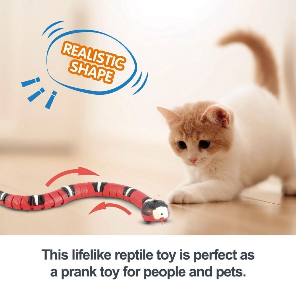 Lifelike Smart Sensing Snake Cat Toys Interactive Eletronic Snake Cat Teaser USB