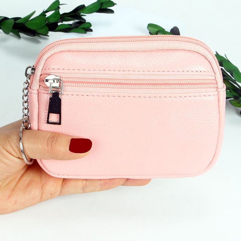 Fashion Zipper Short Wallet Bag Synthetic Leather Clutch Card Holder Coin Purses