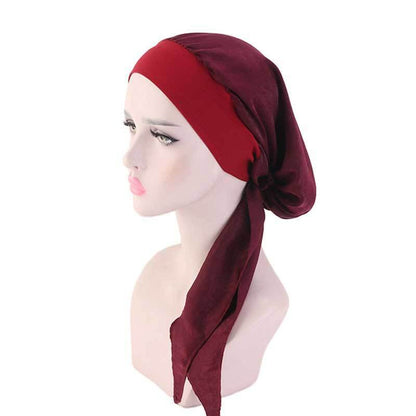 Womens Muslim Hijab Cancer Chemo Hat Turban Hair Loss Head Wrap Scarf Bandana*US
