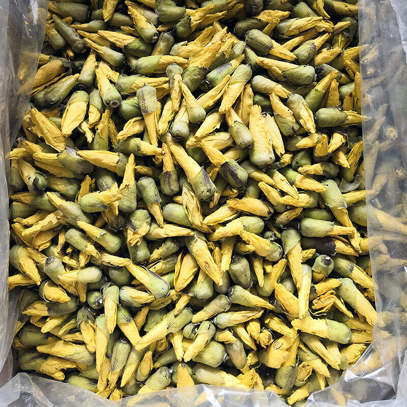 Yellow Hollyhock Flowe Dried yellow okra flowers Hibiscus esculentus flos tea