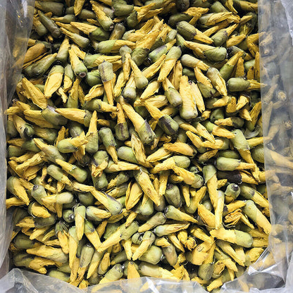 Yellow Hollyhock Flowe Dried yellow okra flowers Hibiscus esculentus flos tea