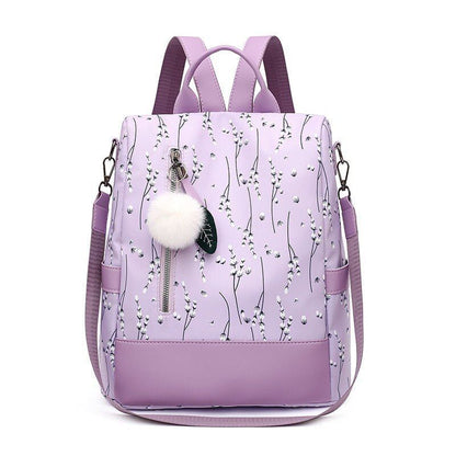 Backpack College Students School Bags Flower Print Backpack Casual Traveling Bag