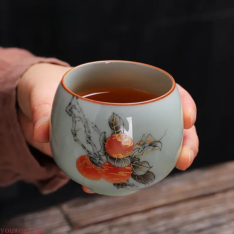 1pc Tea Accessories Kiln Restoring Ancient Ways Celadon Teacup Porcelain Chinese