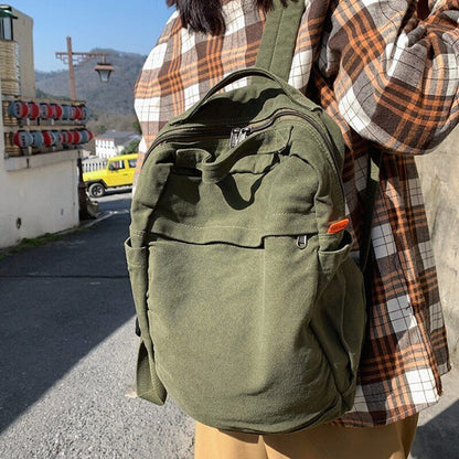 Women Backpack Canvas Rucksack Daypack School Bag for Unisex Book Bag