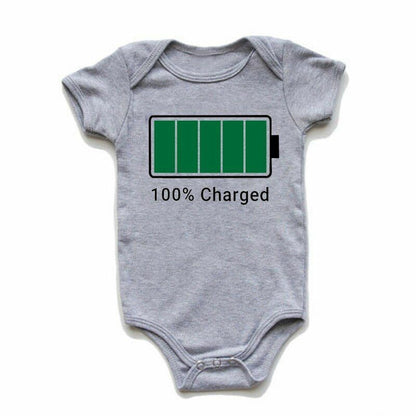 Family Matching T-Shirts Mommy Low Battery Charged Father Kids Baby Bodysuit Son
