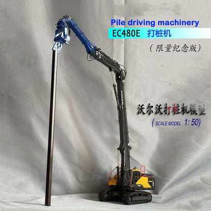 1:50 EC480E Pile Driving Machinery Construct Equipment Machine Diecast Model