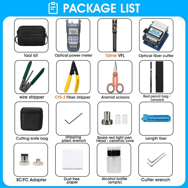FTTH Fiber Optic Tool Kit Fiber Optic Power Meter Visual Fault Locator FTTH Tool