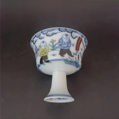 Da Ming Cheng Hua Color Doll Baby Pattern Goblet Teacup -