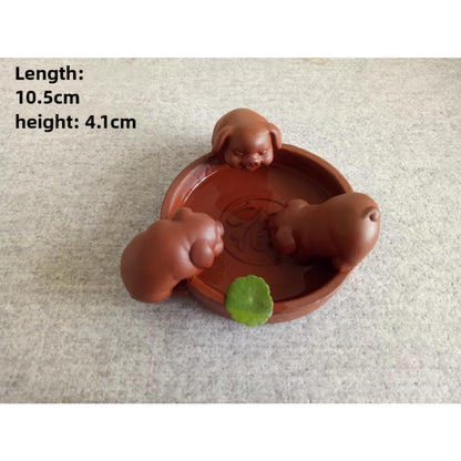 Three Little Pigs Purple Sands Tea Pet 10.5cm Tea Play Tea Tray Tea Ceremony