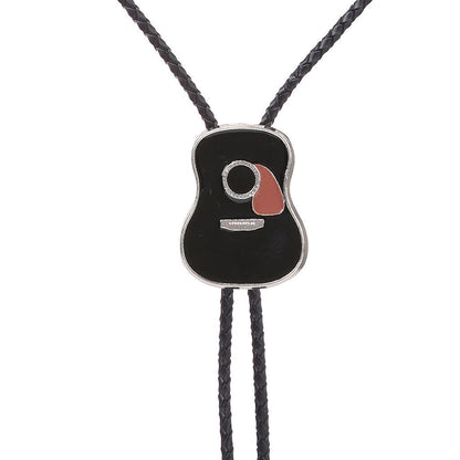 Men Bolo Tie Country Guitar Head Women American Western Cowboy Necktie 3.5x2.8cm