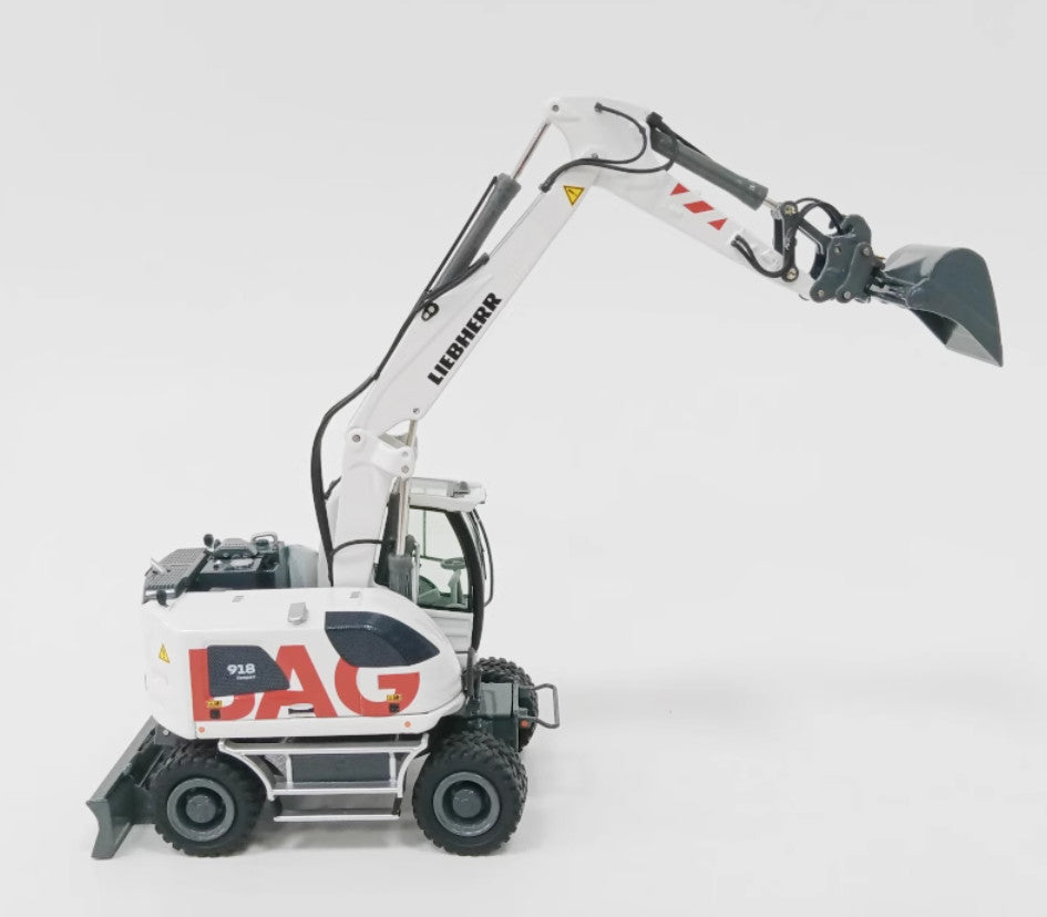 1:50 NZG LIEBHERR A918 Wheeled Excavator Strabag Construct Machine Diecast Model