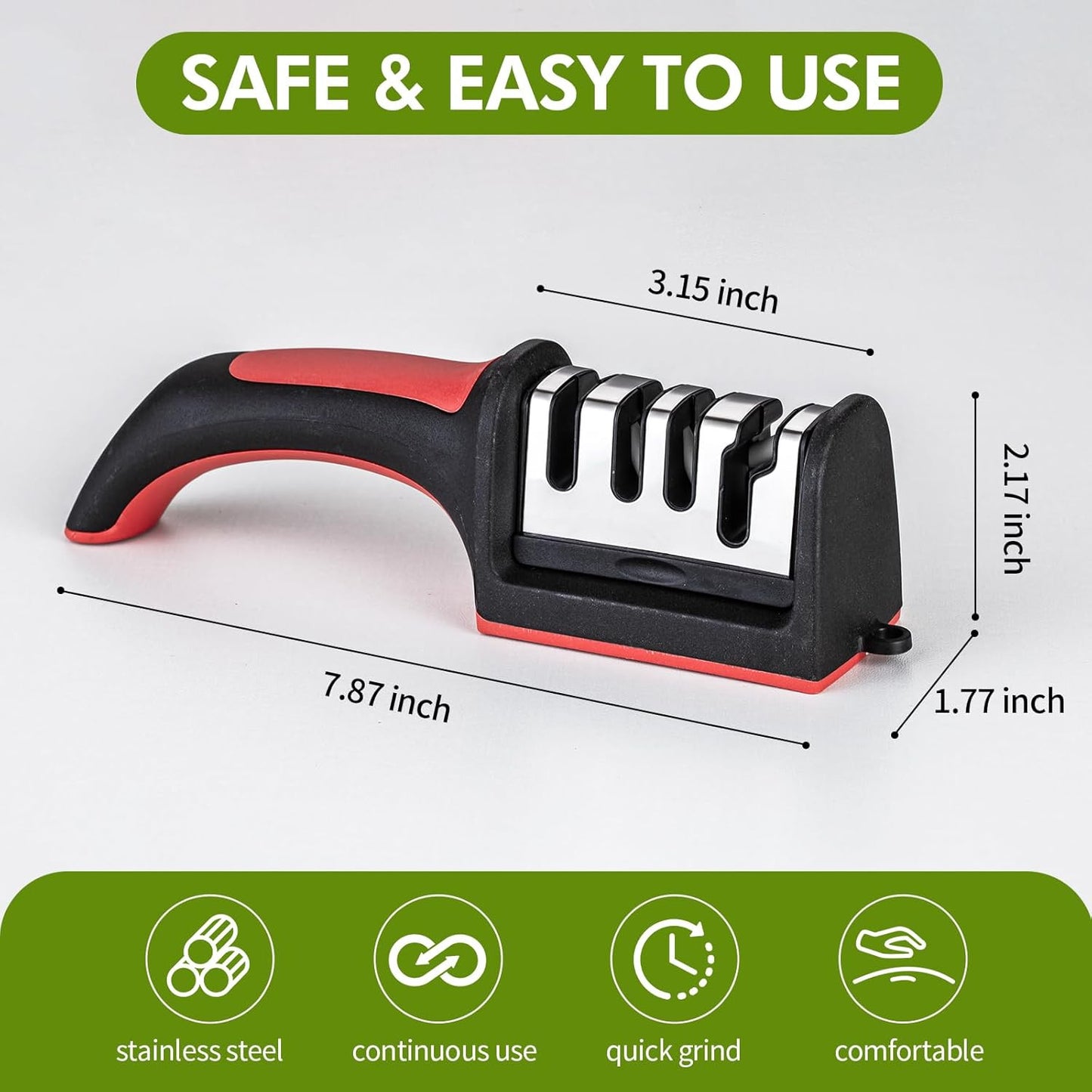Knife Sharpener Professional Ceramic Tungsten Kitchen Sharpening System 4 Stage