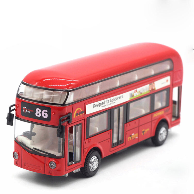 London Double Decker Bus Toy Metal Diecast Toy Vehicle Boys Toys for Kids Gifts