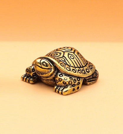 Tortoise Brass Animal Statue Small Sculpture Tabletop Figurine Home Decor Gifts
