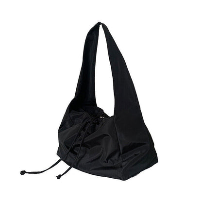 Women Bag Nylon Bucket Zipper Shoulder Bag Purses and Handbags Black Tote Bag