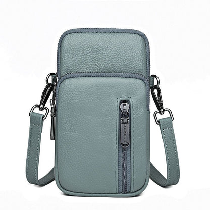 Luxury Handbags Genuine Leather Vintage Shoulder Purse Black/Green Bag 11*19*6CM