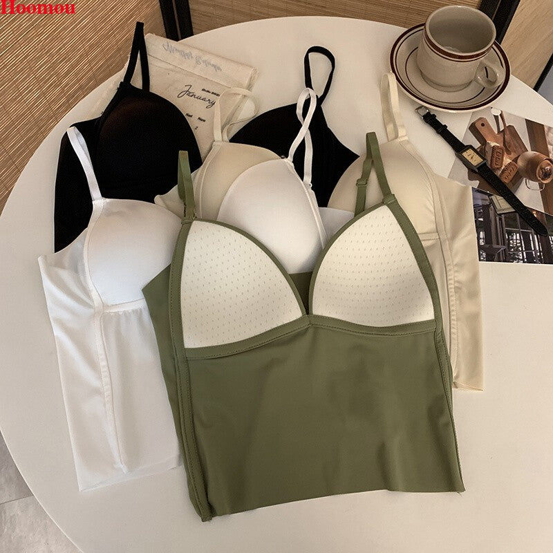 Women Padded Crop Top Bustier Bralette Camisole Tank Top Sexy Yoga Sports Vest
