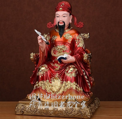 12" Resin Wenchang Dijun Emperor Statue King God Culture Student Gift Decor