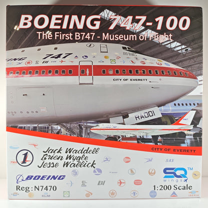 1:200 SQ Wings Boeing 747-100 N7470 Passenger Airplane Diecast Plane Model