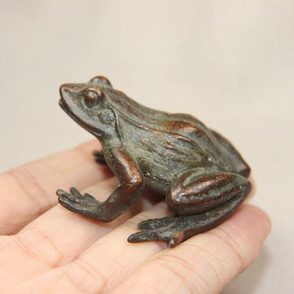 chinese copper statue figure frog tea pet incense burner holder home decoration