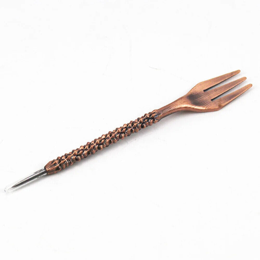Hookah Fork With Pecker Retro Aluminum Foil Hole Puncher 2-In-1 Shisha Accessory
