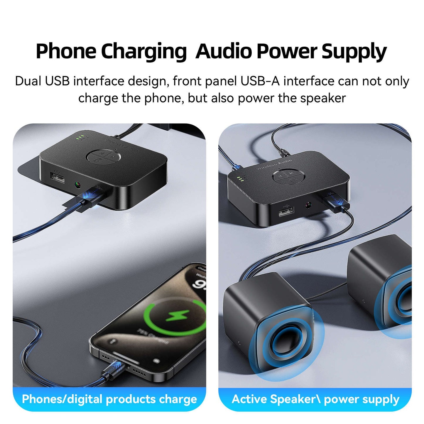 New Bluetooth 5.4 Receiver Wireless Audio Adapter RCA/AUX/Type-C/USB interface
