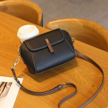 Cowhide Large Multi-layer Single Shoulder Messenger Bags Genuine Leather Purse