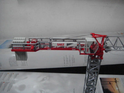 1:87 SAEZ SL-55 Tower Crane Constuction Machine Equipment Diecast Model