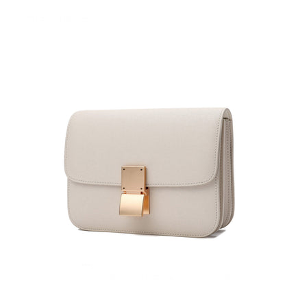 Real Leather Small Flap Box Square Clutch Shoulder Bag Purse Crossbody Trunk