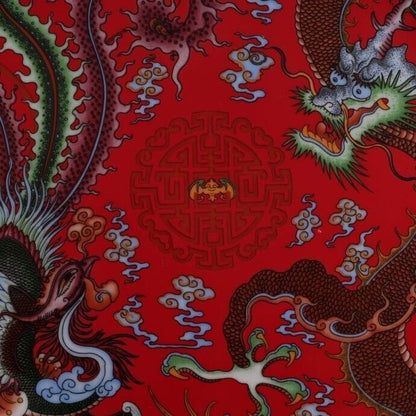10.2''in Chinese Famille Rose Porcelain Dragon Phoenix Pattern Plate Dish