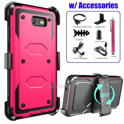 For Samsung Galaxy J7 2017 Sky Pro Rugged Clip Holder Case Cover, w/ Accessories