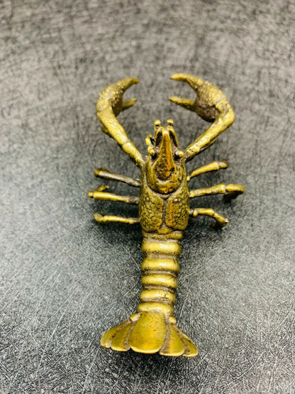 Brass Statue Lobster Office Desk Decorative Tea Pet Gifts Collection