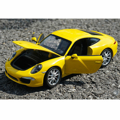 1/24 Scale Porsche 911 Carrera S Model Car Diecast Collection for Mens Yellow
