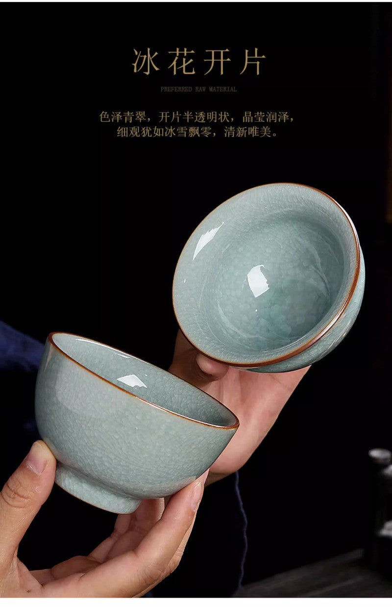140ML Exquisite Ceramic Ice Flower Master Cup Tea Cup Decoration Ornament