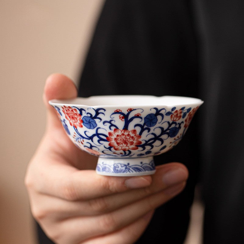 90ml Blue White Porcelain Teacup Ceramics Tea Tasting Cup Master's Cup Tea Cup