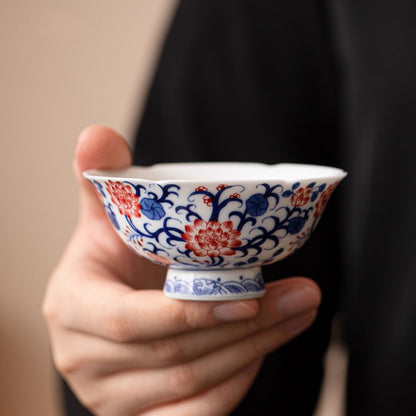 90ml Blue White Porcelain Teacup Ceramics Tea Tasting Cup Master's Cup Tea Cup