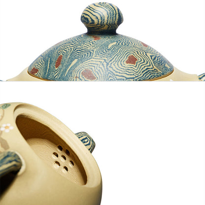 Full Handmade Tea Pot Marked Bird Relief Real Yixing Zisha Clay Master Pot 190ml