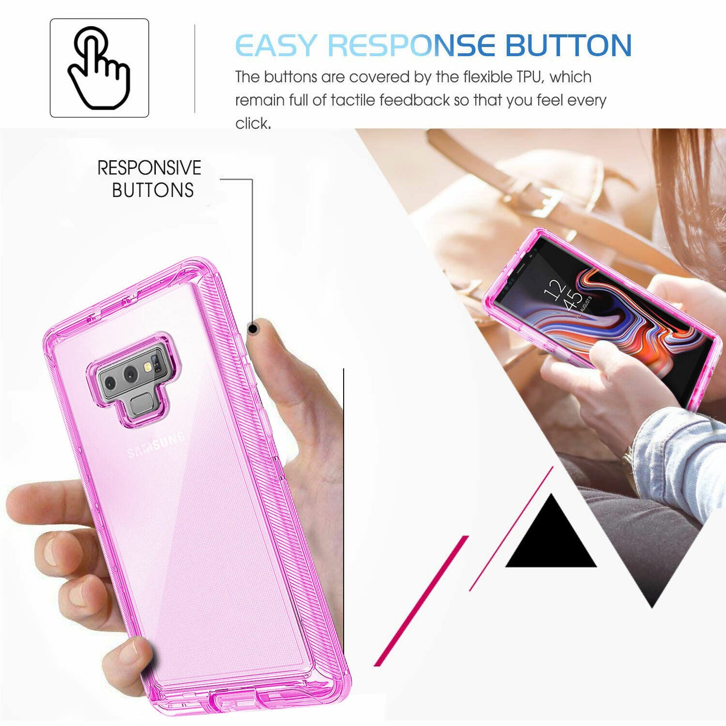 Luxury Clear Case Kickstand Clip Stand Holster Cover For Samsung Galaxy Note 9