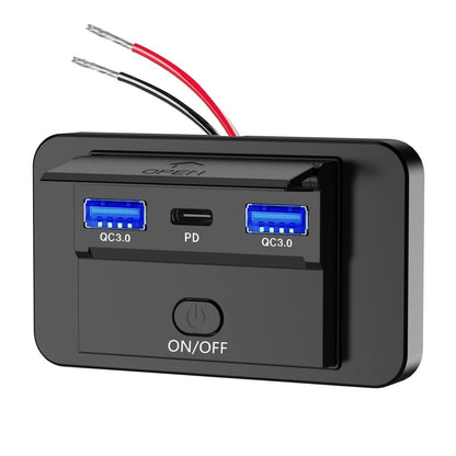 12-24V Input Voltage Universal Car Fast Charger Power Outlet On-Off Switch