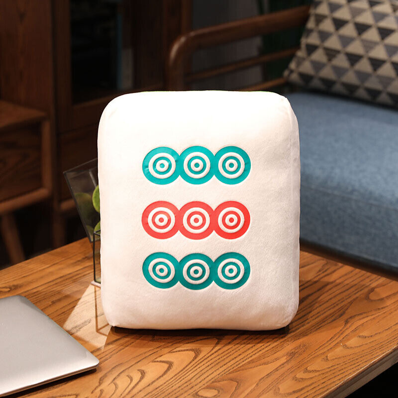 Creative Mahjong Pillow Cushion Chinese Plush Toy Pillow Sofa Backrest Gift NEW