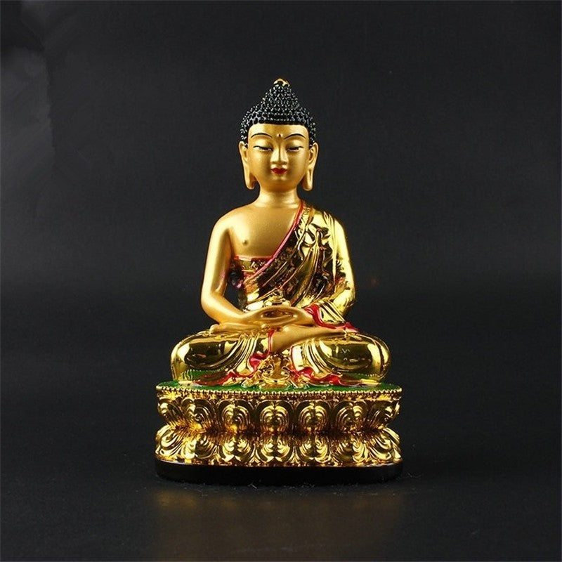 13cm Resin Handpainted Amitabha Buddha Statue Fengshui Decoration Home Design