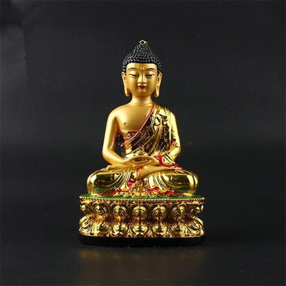 13cm Resin Handpainted Amitabha Buddha Statue Fengshui Decoration Home Design