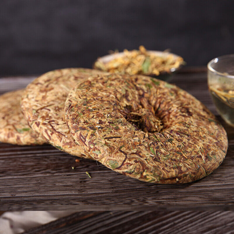 200g Squeezing Process Scented Tea Chinese Tea High Quality Honeysuckle Tea Cake