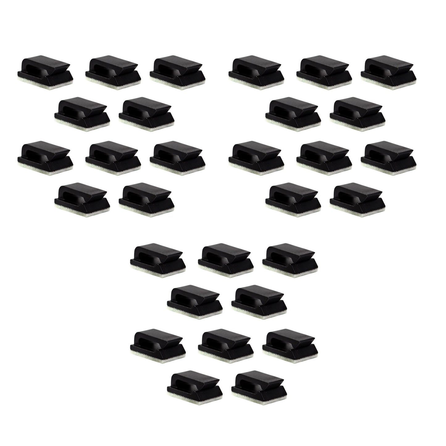 30Pcs Wire Clip Black Car Tie Rectangle Cable Holder Mount Clamp Self Adhesive J
